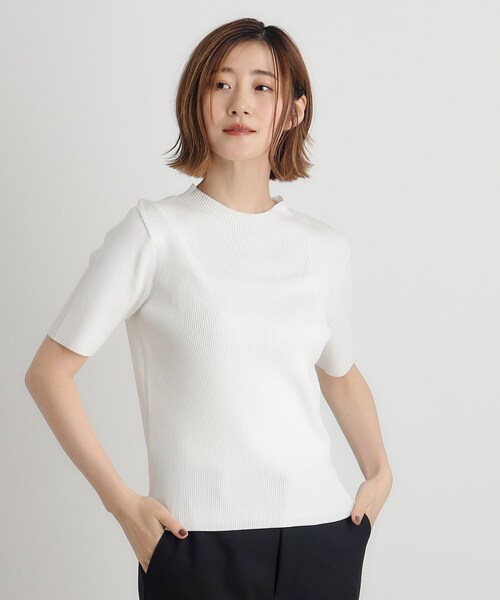 grove（グローブ）の「◆RNドライタッチリブ5分袖プルオーバー（ニット/セーター・レディース・モスグリーン/ブラック/オフホワイト・02/03/01/04/05）」の15枚目の写真