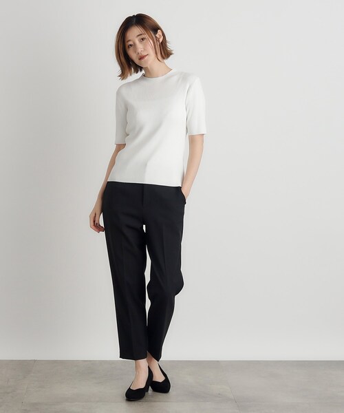 grove（グローブ）の「◆RNドライタッチリブ5分袖プルオーバー（ニット/セーター・レディース・モスグリーン/ブラック/オフホワイト・02/03/01/04/05）」の17枚目の写真