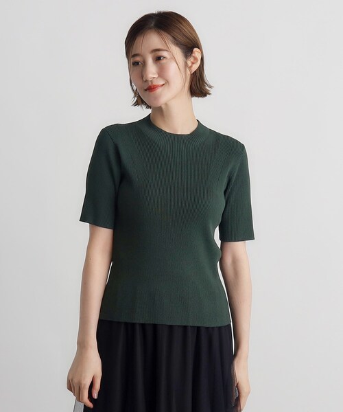 grove（グローブ）の「◆RNドライタッチリブ5分袖プルオーバー（ニット/セーター・レディース・モスグリーン/ブラック/オフホワイト・02/03/01/04/05）」の19枚目の写真