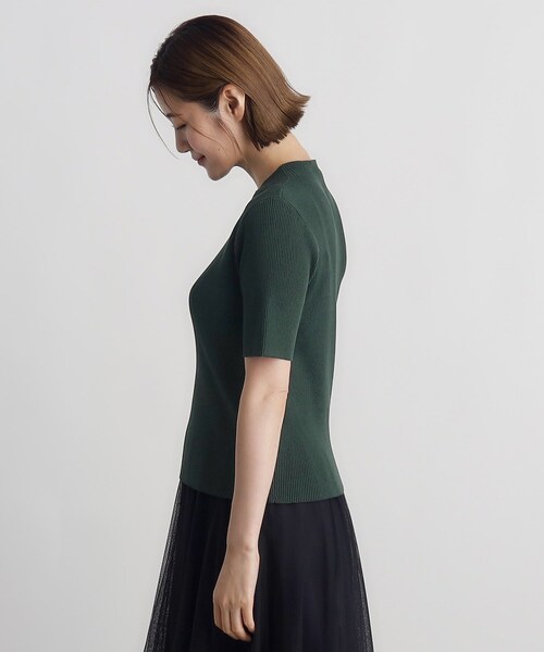 grove（グローブ）の「◆RNドライタッチリブ5分袖プルオーバー（ニット/セーター・レディース・モスグリーン/ブラック/オフホワイト・02/03/01/04/05）」の20枚目の写真