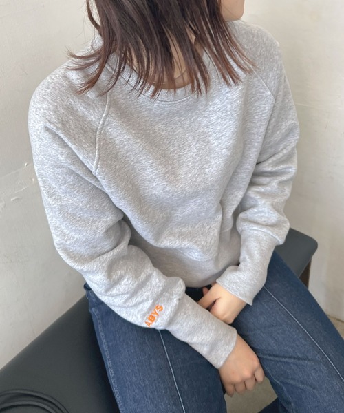 ABYS（アビス）の「【6色展開】ロゴ刺繍裏起毛クロップド丈