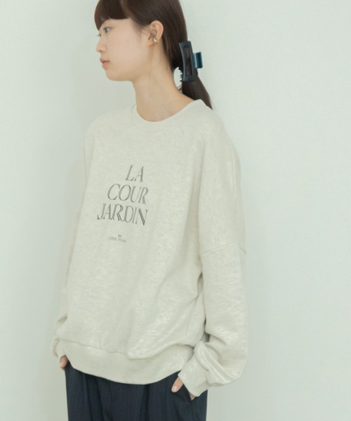 HEILIS(ヘイリス)の「裏毛ロゴルーズスウェットトップス / オーバーサイズ 長袖 プルオーバー シティガール 秋服 冬服 アイボリー グリーン ネイビー(スウェット・レディース・ネイビー/グリーン/アイボリー・FREE)」の16枚目の写真