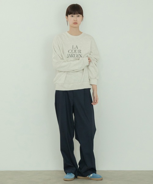 HEILIS(ヘイリス)の「裏毛ロゴルーズスウェットトップス / オーバーサイズ 長袖 プルオーバー シティガール 秋服 冬服 アイボリー グリーン ネイビー(スウェット・レディース・ネイビー/グリーン/アイボリー・FREE)」の10枚目の写真