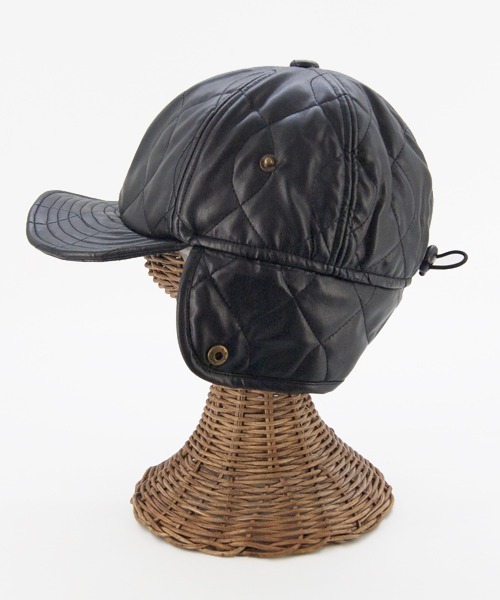 polcadot（ポルカドット）の「FAKE LEATHER EARCOVER CAP／合皮キルティング イヤーカバーキャップ（キャップ・メンズ・ブラック/ベージュ/ブラウン・FREE）」の8枚目の写真