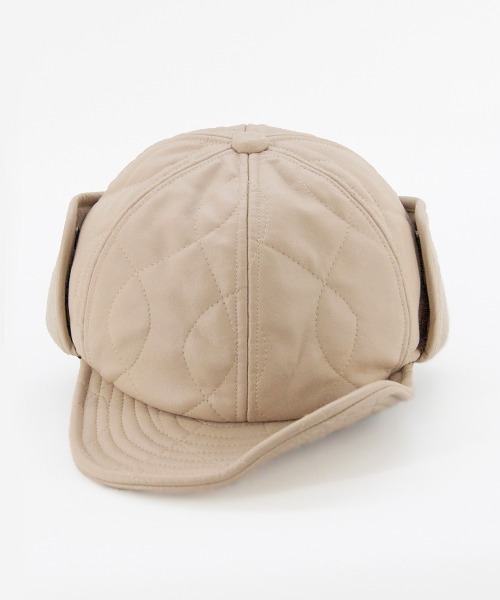 polcadot（ポルカドット）の「FAKE LEATHER EARCOVER CAP／合皮キルティング イヤーカバーキャップ（キャップ・メンズ・ブラック/ベージュ/ブラウン・FREE）」の19枚目の写真
