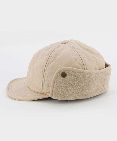 polcadot（ポルカドット）の「FAKE LEATHER EARCOVER CAP／合皮キルティング イヤーカバーキャップ（キャップ・メンズ・ブラック/ベージュ/ブラウン・FREE）」の14枚目の写真