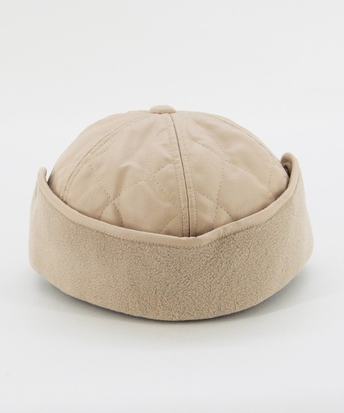 polcadot（ポルカドット）の「FAKE LEATHER EARCOVER CAP／合皮キルティング イヤーカバーキャップ（キャップ・メンズ・ブラック/ベージュ/ブラウン・FREE）」の12枚目の写真
