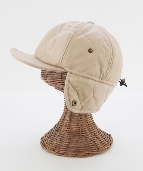 polcadot（ポルカドット）の「FAKE LEATHER EARCOVER CAP／合皮キルティング イヤーカバーキャップ（キャップ・メンズ・ブラック/ベージュ/ブラウン・FREE）」の5枚目の写真