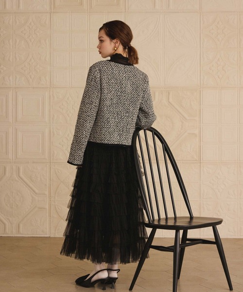 fifth（フィフス）の「ティアードフリルチュールスカート（スカート・レディース・ブラック/パープル/ブラウン・M）」の9枚目の写真