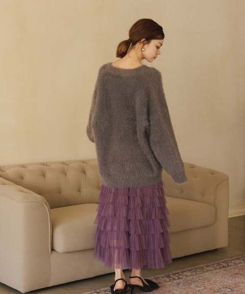 fifth（フィフス）の「ティアードフリルチュールスカート（スカート・レディース・ブラック/パープル/ブラウン・M）」の6枚目の写真