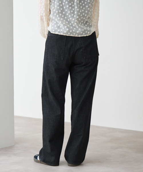 【IENA】イエナ　24AW デニムベイカーパンツ　美品　ブルー　34 trim_ofnls_item950308886f5311e