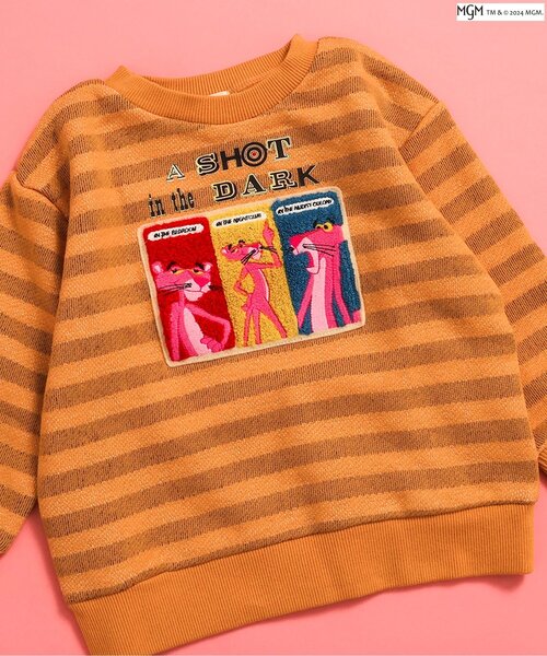 F.O.KIDS（エフオーキッズ）の「【ピンクパンサー】サガラワッペントレーナー（スウェット・キッズ・キナリ/オレンジ/グリーン・80/90/100/110/120/130/140）」の2枚目の写真
