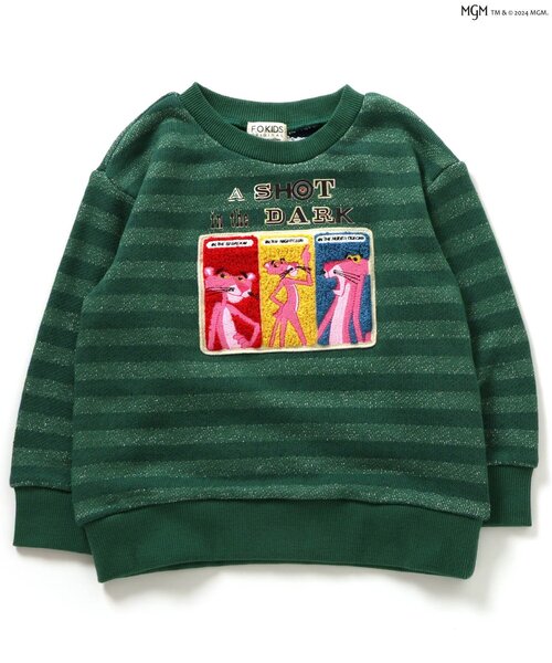 F.O.KIDS（エフオーキッズ）の「【ピンクパンサー】サガラワッペントレーナー（スウェット・キッズ・キナリ/オレンジ/グリーン・80/90/100/110/120/130/140）」の5枚目の写真