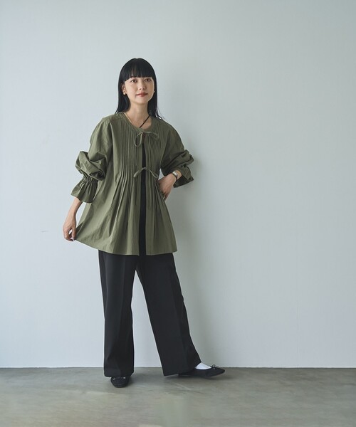coen(コーエン)の「ピンタック2WAYブラウス(シャツ/ブラウス・レディース・ナチュラル/ベージュ/オリーブ・M/L)」の21枚目の写真