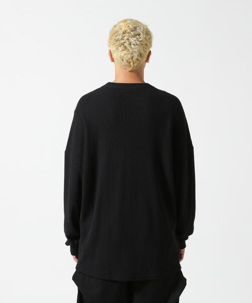 ROYAL FLASH(ロイヤルフラッシュ)の「A.F ARTEFACT/エーエフ・アーティファクト/Rib Knit Over Size Top(ニット/セーター・メンズ・ブラック・2/1)」の4枚目の写真