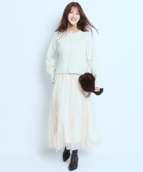 JUSGLITTY（ジャスグリッティー）の「2WAYケープクロップドニット