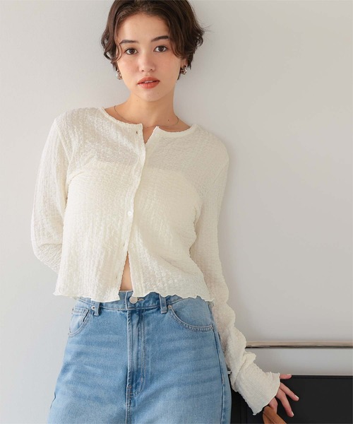 セール】前後2wayポコポコジャガードトップス（Tシャツ