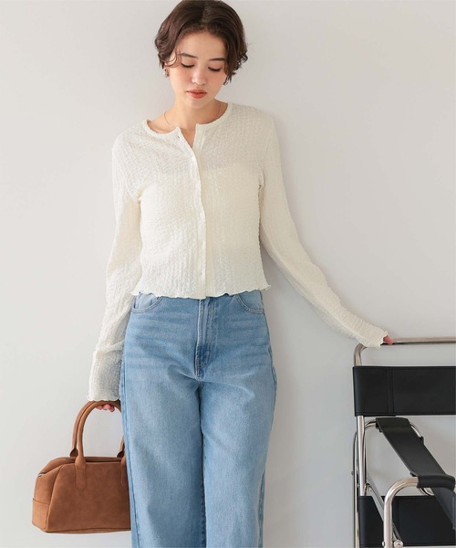 前後2wayポコポコジャガードトップス（Tシャツ/カットソー）｜titivate