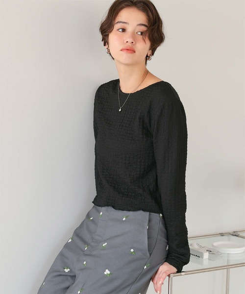 前後2wayポコポコジャガードトップス（Tシャツ/カットソー）｜titivate