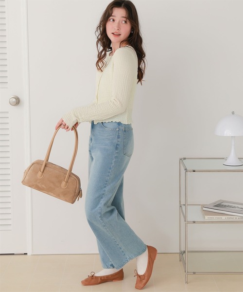 titivate(ティティベイト)の「前後2wayポコポコジャガードトップス(Tシャツ/カットソー・レディース・ブラック/アイボリー/ライトブルー/グリーン/イエロー系その他/ライトブラウン/レッド/ラベンダー・S/M/L)」の17枚目の写真