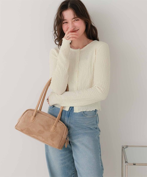 titivate(ティティベイト)の「前後2wayポコポコジャガードトップス(Tシャツ/カットソー・レディース・ブラック/アイボリー/ライトブルー/グリーン/イエロー系その他/ライトブラウン/レッド/ラベンダー・S/M/L)」の16枚目の写真