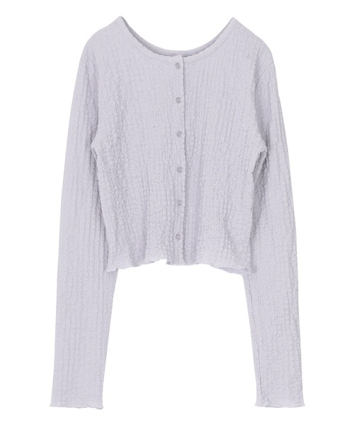 titivate(ティティベイト)の「前後2wayポコポコジャガードトップス(Tシャツ/カットソー・レディース・ブラック/アイボリー/ライトブルー/グリーン/イエロー系その他/ライトブラウン/レッド/ラベンダー・S/M/L)」の9枚目の写真