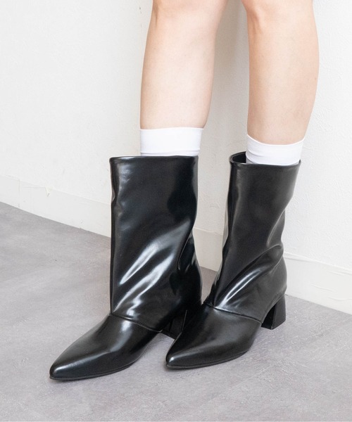 Fabby fabby(ファビィーファビィー)の「ワイドシャフトミドルブーツ(ブーツ・レディース・ブラック系その他/ブラック/ベージュ系その他/グレー/シルバー/ブラック系その他2/ブラウン系その他・LARGE/MEDIUM/SMALL)」の3枚目の写真