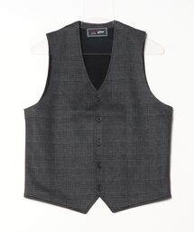 BRICK HOUSE by TOKYO SHIRT | 前身カットメンズニットジレ プリントチェック(ベスト)