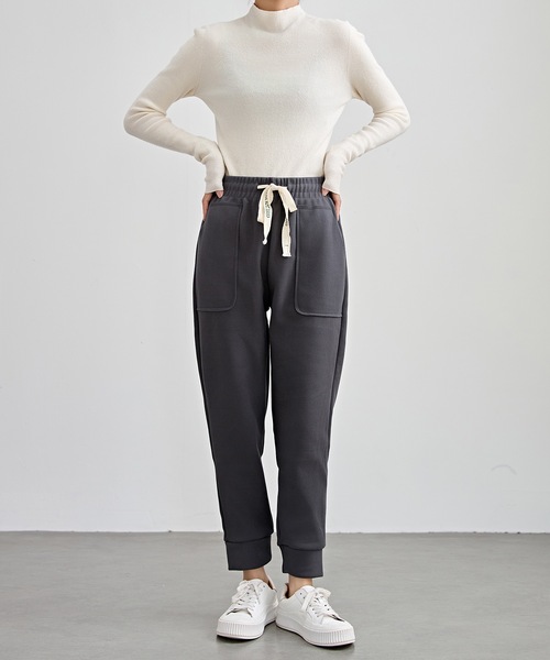 Lace Ladies(レースレディース)の「裏起毛 厚手 テーパード スウェット パンツ(スウェットパンツ・レディース・ブラック/グレー・M/XL)」の8枚目の写真