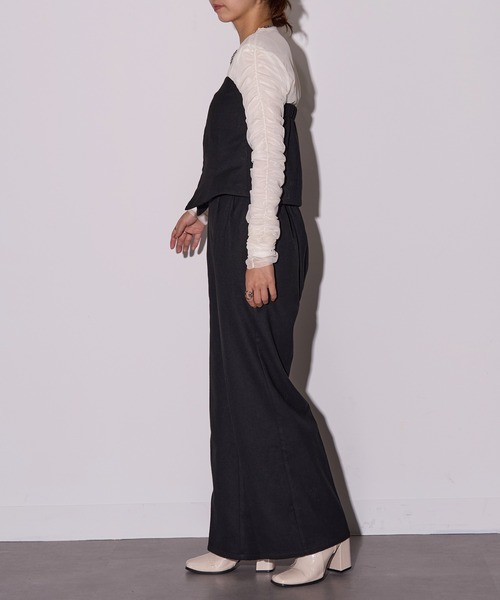 MAISON BREEZE reveur（メゾンブリーズレヴール）の「【MAISON BREEZE reveur】ウールライク ベアトップ×パンツ セットアップ センタージップビスチェ　DTK（その他パンツ・レディース・ブラック/ブラウン/チャコールグレー・FREE）」の8枚目の写真