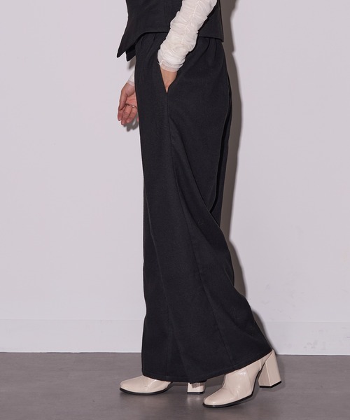 MAISON BREEZE reveur（メゾンブリーズレヴール）の「【MAISON BREEZE reveur】ウールライク ベアトップ×パンツ セットアップ センタージップビスチェ　DTK（その他パンツ・レディース・ブラック/ブラウン/チャコールグレー・FREE）」の17枚目の写真
