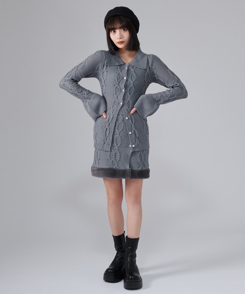 favclo.（ファブクロ）の「Cable Design Knit setup / ケーブルデザイン ニットセットアップ（ワンピース・レディース・ネイビー/ブラック/グレー・FREE）」の21枚目の写真