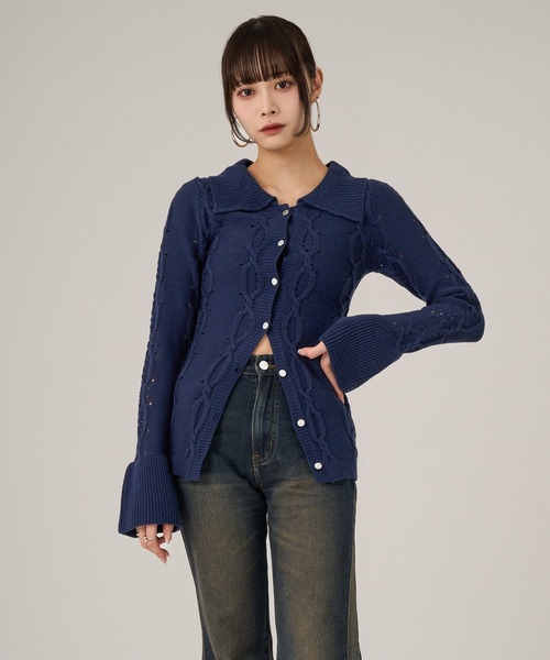 セール】Cable Design Knit setup / ケーブルデザイン ニット