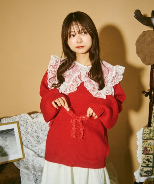 クティールとレトロ】ラメリボンニット（ニット/セーター）｜kutir