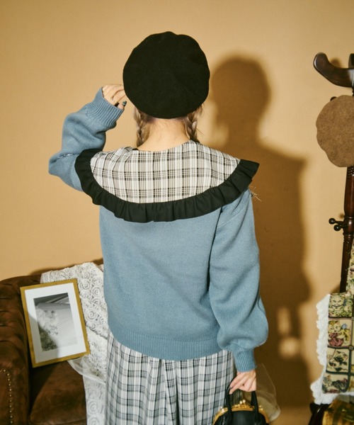 kutir(クティール)の「【クティールとレトロ】ラメリボンニット(ニット/セーター・レディース・レッド/グレー/ブルー/アイボリー・FREE)」の12枚目の写真