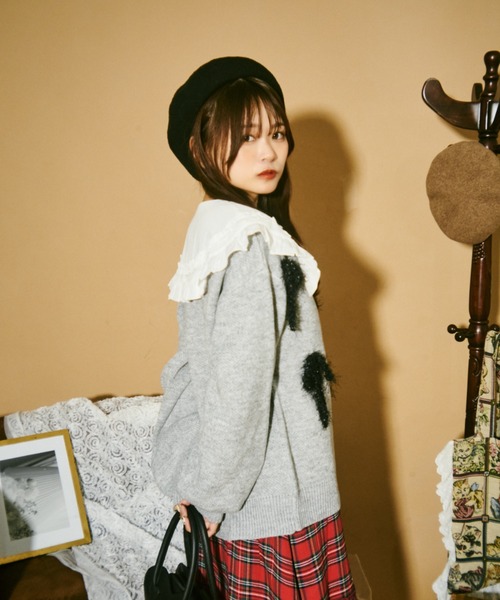 kutir(クティール)の「【クティールとレトロ】ラメリボンニット(ニット/セーター・レディース・レッド/グレー/ブルー/アイボリー・FREE)」の22枚目の写真