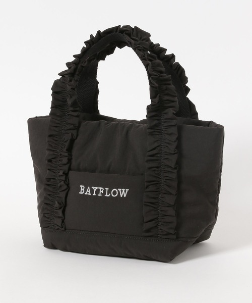 BAYFLOW（ベイフロー）の「[長財布も収納可能サイズ]フリルロゴトートS（トートバッグ・レディース・ブラック/ブルーグレー・FREE）」の16枚目の写真