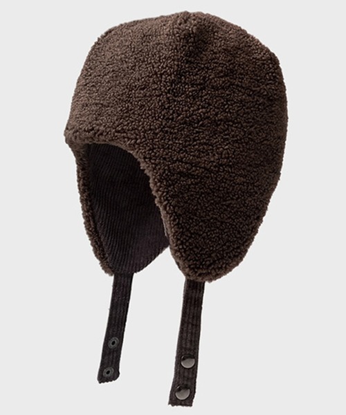 DAY CLOSET（デイ クローゼット）の「レディース 2WAYボア×コーデュロイニットフライトキャップ 耳当て付き（キャップ・レディース・ブラウン/ダークブラウン/ブラック/ベージュ・ONE SIZE）」の8枚目の写真