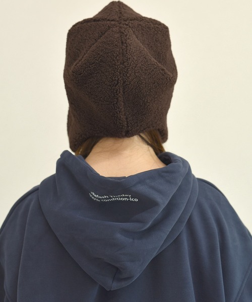 DAY CLOSET（デイ クローゼット）の「レディース 2WAYボア×コーデュロイニットフライトキャップ 耳当て付き（キャップ・レディース・ブラウン/ダークブラウン/ブラック/ベージュ・ONE SIZE）」の11枚目の写真