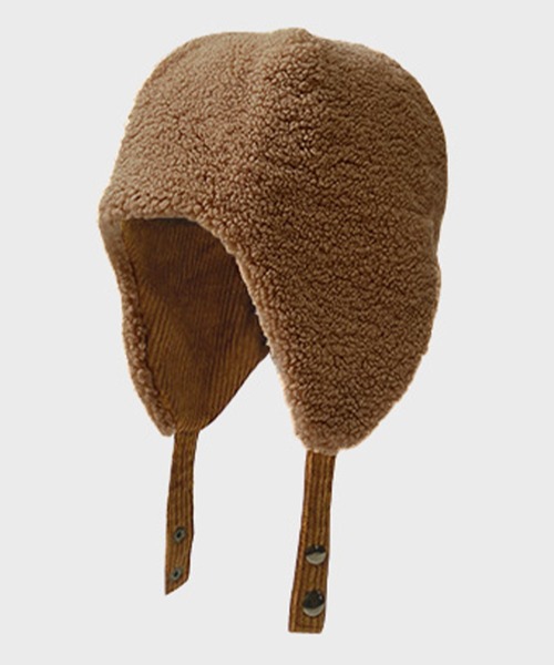 DAY CLOSET（デイ クローゼット）の「レディース 2WAYボア×コーデュロイニットフライトキャップ 耳当て付き（キャップ・レディース・ブラウン/ダークブラウン/ブラック/ベージュ・ONE SIZE）」の12枚目の写真