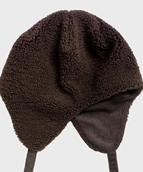 DAY CLOSET（デイ クローゼット）の「レディース 2WAYボア×コーデュロイニットフライトキャップ 耳当て付き（キャップ・レディース・ブラウン/ダークブラウン/ブラック/ベージュ・ONE SIZE）」の21枚目の写真