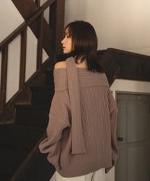 mideal | off shoulder choker knit / オフショルダーチョーカーニット(ニット/セーター)