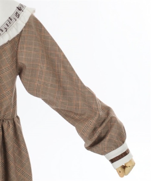 axes femme（アクシーズファム）の「チェック×音楽柄セーラーワンピース（ワンピース・キッズ・ブラウン/グレー・MEDIUM/LARGE/X-LARGE）」の13枚目の写真
