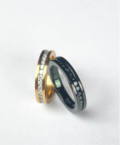 【セール】【サージカルステンレス316L】金属アレルギー対応 4mm平打ち ジルコニアセットアップリング（リング）｜ARCHIVER（アーカイバ）