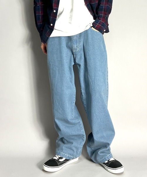 【セール】デニムパンツ バギーパンツ ルーズフィット ワイド メンズ（デニムパンツ）｜BEATJIVE（ビートジャイブ）