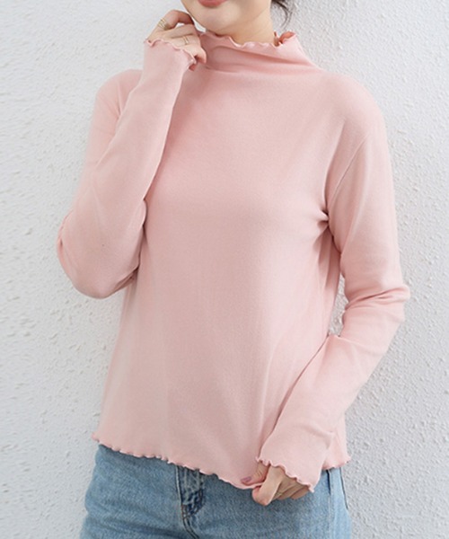 STYLEBLOCK（スタイルブロック）の「メロー加工トップス（Tシャツ/カットソー・レディース・オフホワイト/ブラック/ブラウン系その他/ロイヤルブルー/パープル/レッド/グリーン/ピンク/ホワイト・FREE）」の8枚目の写真