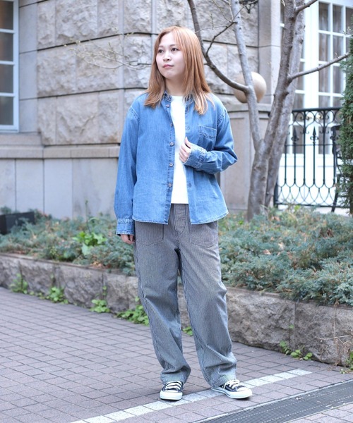 OMNIGOD（オムニゴッド）の「[OMNIGOD womens / オムニゴッド] 5.5ozデニム スプレッドカラーマニッシュシャツ（シャツ/ブラウス・レディース・インディゴブルー・2/3）」の17枚目の写真