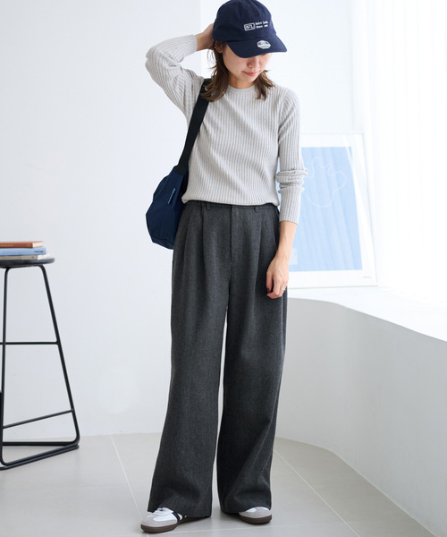 JOURNAL STANDARD relume（ジャーナルスタンダード　レリューム）の「《WEB限定追加》ウォッシャブルレーヨンリブクルーネックプルオーバー（ニット/セーター・レディース・ブラック/ライトグレー/ブルー/アイボリー/オレンジ・FREE）」の10枚目の写真