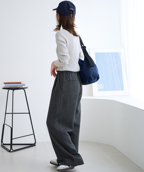JOURNAL STANDARD relume（ジャーナルスタンダード　レリューム）の「《WEB限定追加》ウォッシャブルレーヨンリブクルーネックプルオーバー（ニット/セーター・レディース・ブラック/ライトグレー/ブルー/アイボリー/オレンジ・FREE）」の12枚目の写真