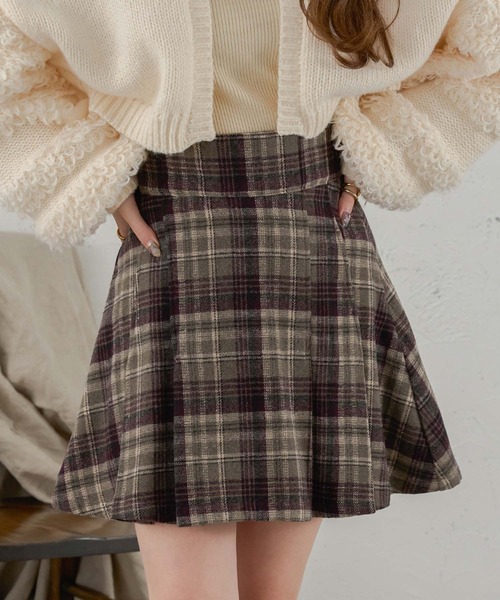 Ambre Neige（アンブルネージュ）の「assortment plaid mini skirt pants / アソートチェック柄ミニスカパン（スカート・レディース・ネイビー/ブラック/グレー・FREE）」の4枚目の写真